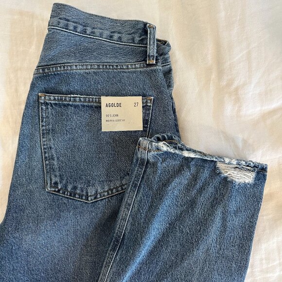 NWT AGOLDE 90's Jean Mid Rise Loose Fit In Hooked - Size 27 - Picture 1 of 7